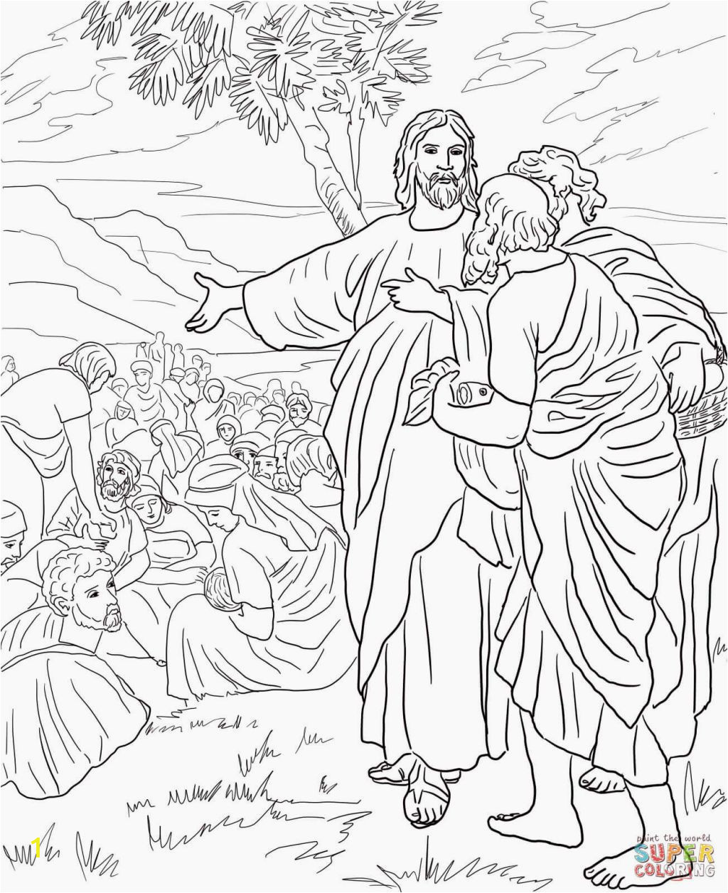 Printable Coloring Pages Of Jesus Feeding The Divyajanan