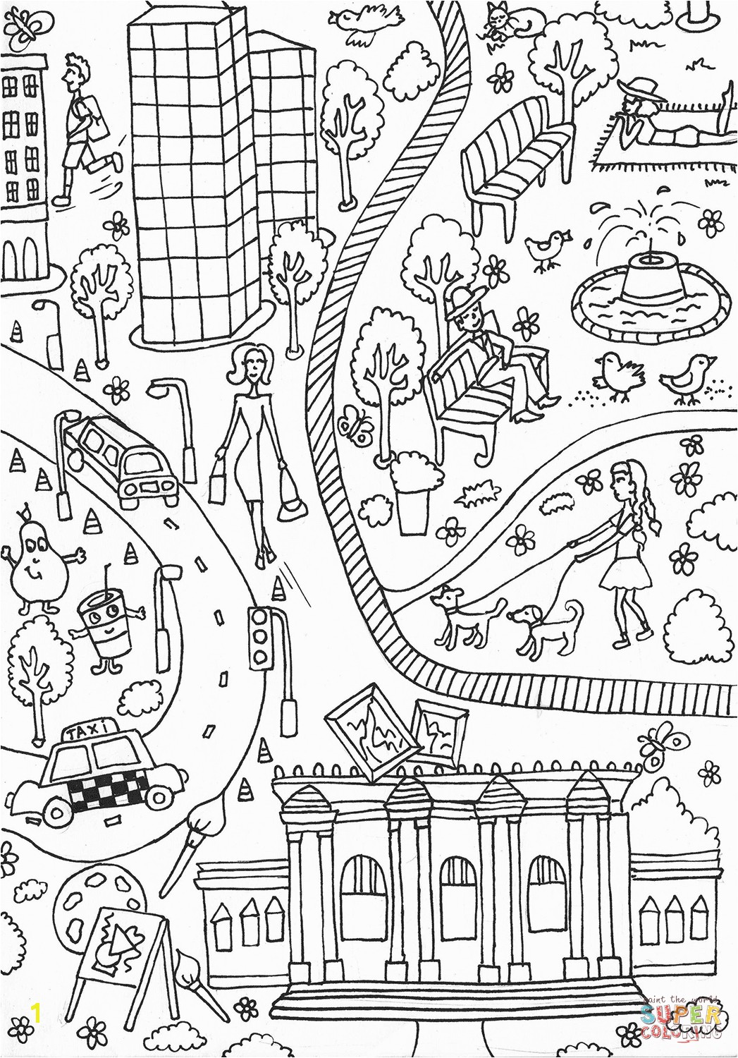 Love Central Park Coloring Pages And Metropolitan Museum Art Page Free