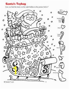 Hidden Santa Picture Coloring Page Printout More fun holiday activities at s