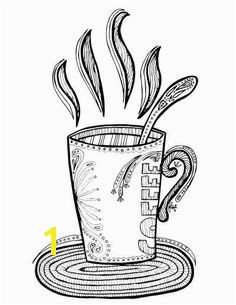 Free Coloring Page Coffee Cup Kids Activities Pinterest