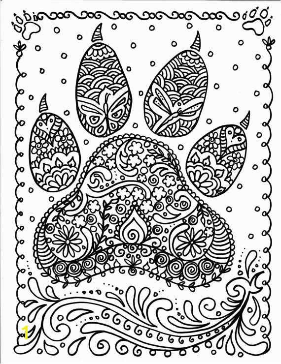 Coloring Animal Pages for Printing Instant Download Dog Paw Print You Be the Artist Dog Lover Animal
