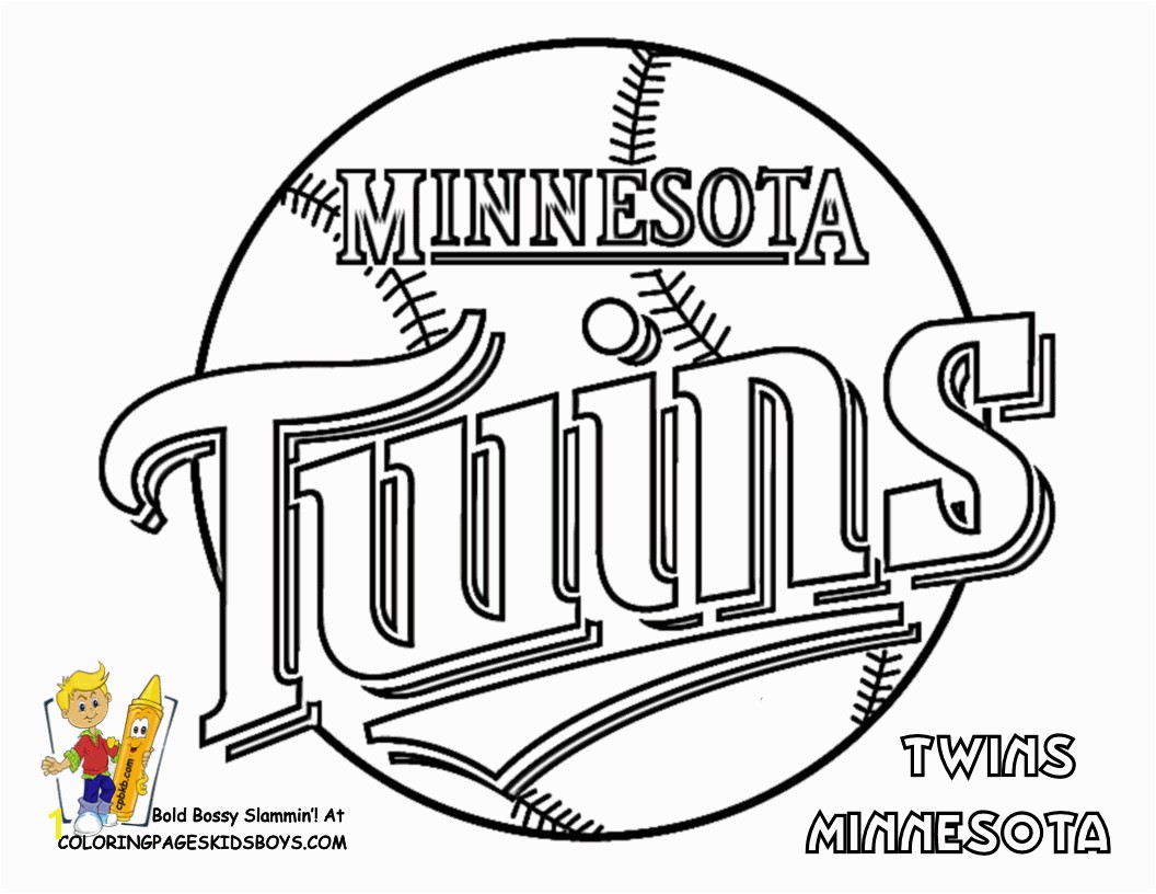 Coloring Pages Baseball Team Logos Twins Logo Color Book