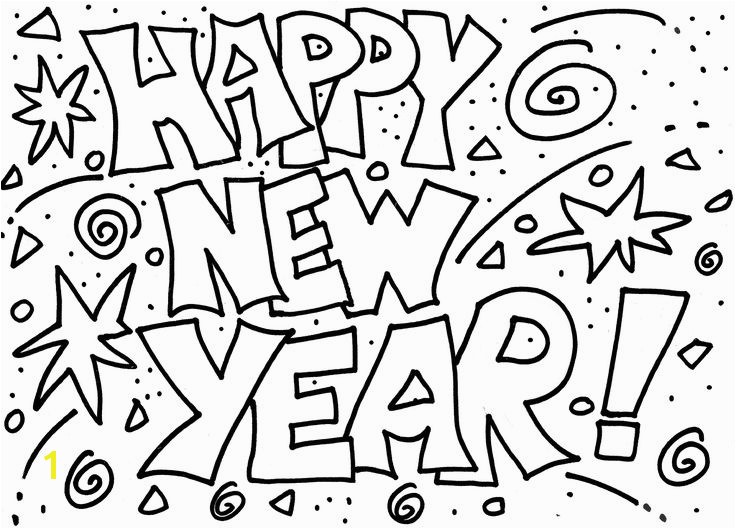 Happy New Year Coloring Pages to Print Color Print 13 Line Coloring