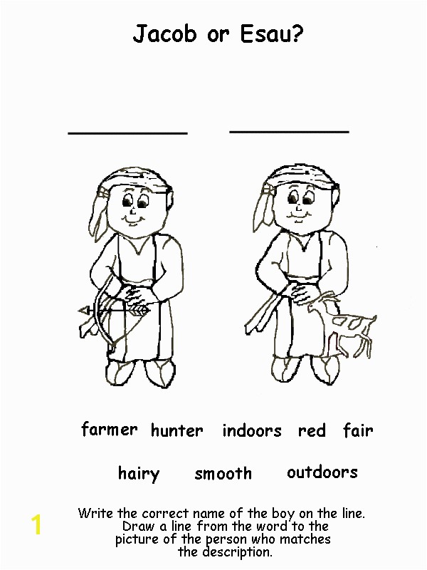 Jacob and Esau Reunite Coloring Page Jacob and Esau Matching Activity Sparkies Ideas