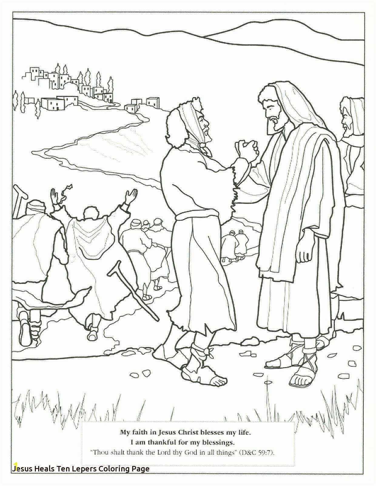 Jesus Heals the Leper Coloring Page | divyajanan