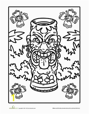 Worksheets Tiki Coloring Page