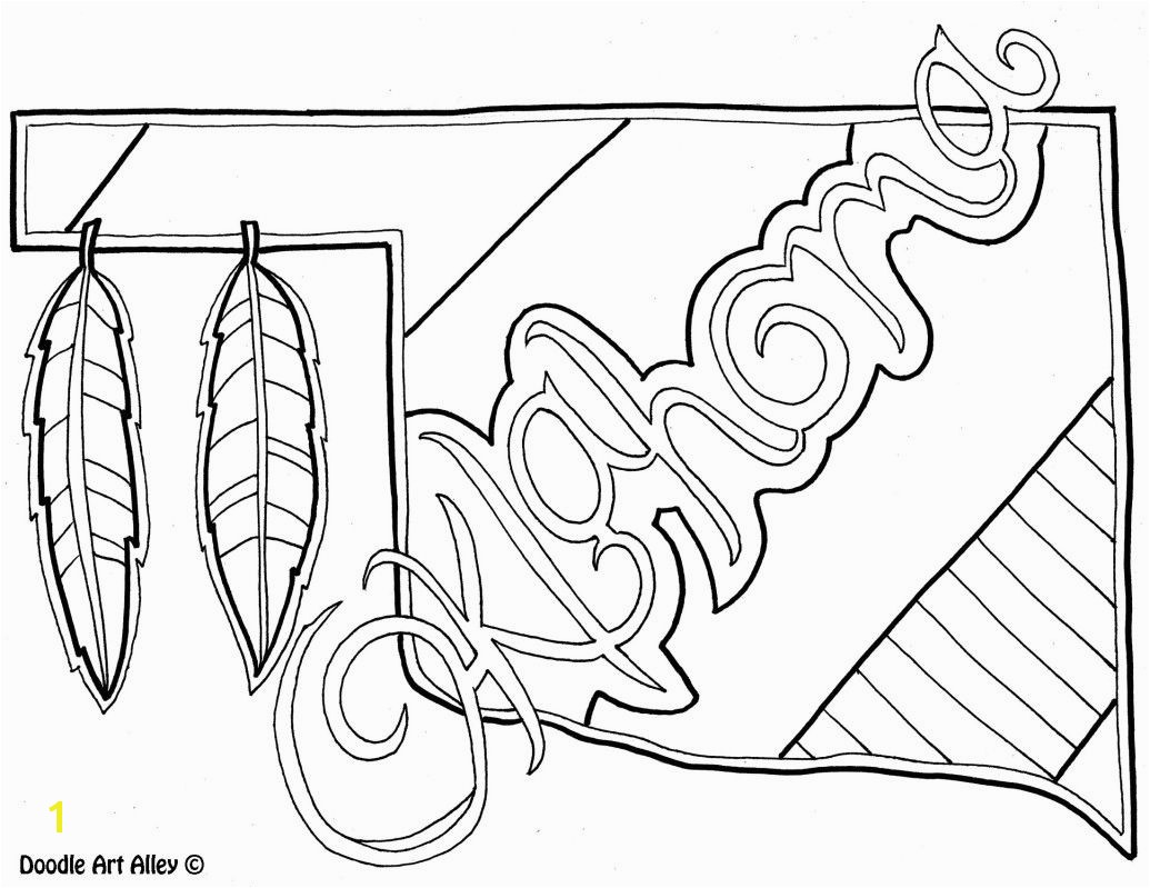 Oklahoma Coloring Page by Doodle Art Alley