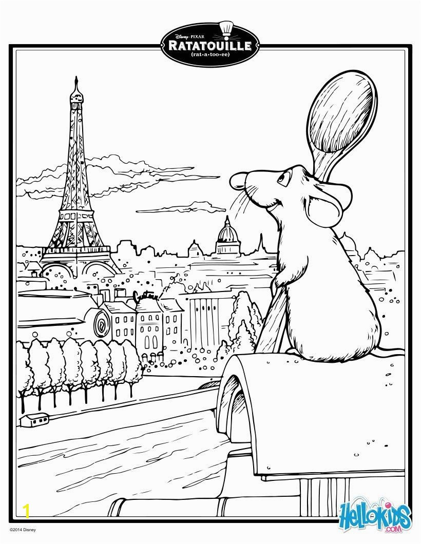 Ratatouille s Remy in Paris coloring page