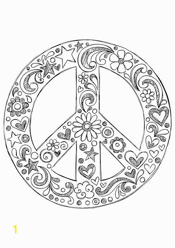 Peace Sign Coloring Pages Simple and attractive Free Printable Peace Sign Coloring Pages In