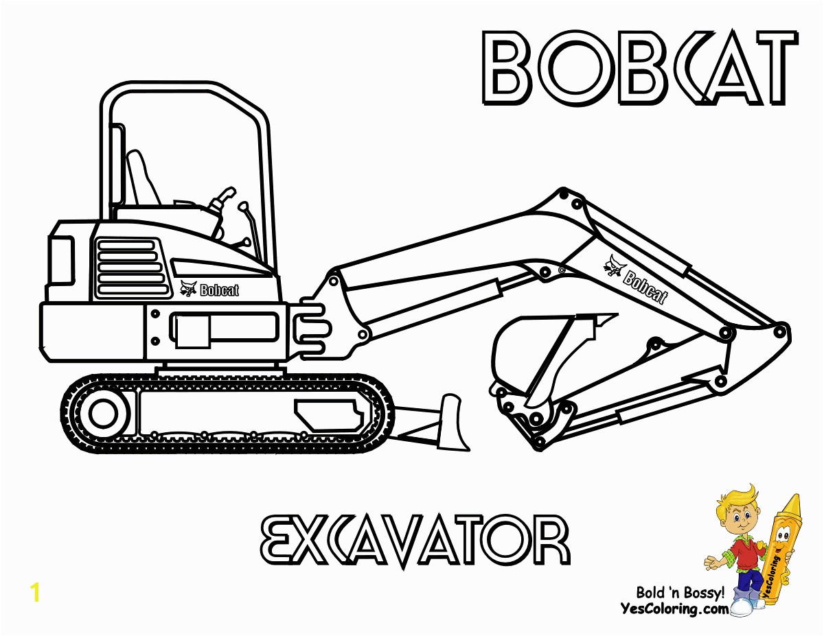 Snow Plow Coloring Page Bobcat Coloring Page Excavator at Yescoloring