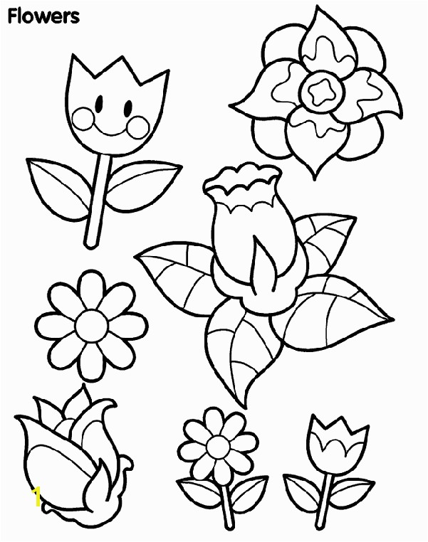 Spring Flowers Coloring Pages for Preschoolers Spring Flowers Coloring Page
