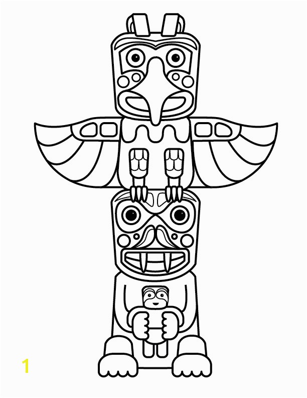 Totem Pole Faces Coloring Pages | divyajanan