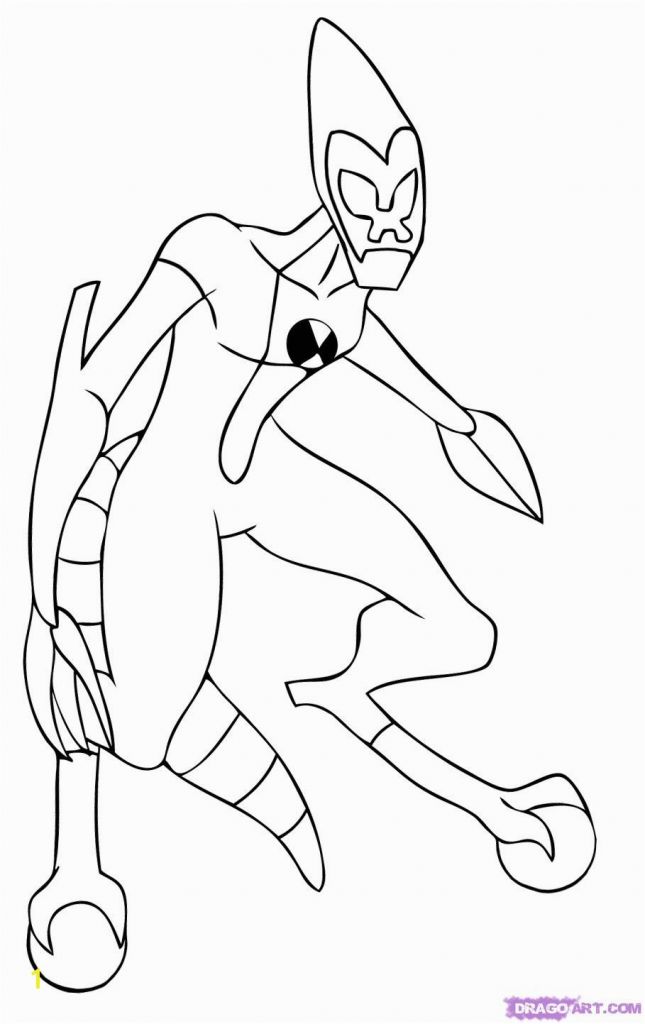 Ben 10 Coloring Pages Upgrade Step 6 How to Draw Ben 10 Aliens Xlr8