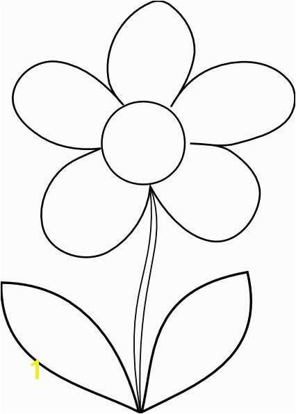 This coloring page for kids features the outline of a simple flower ready to be brought