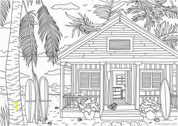 Beach House Coloring Pages | divyajanan