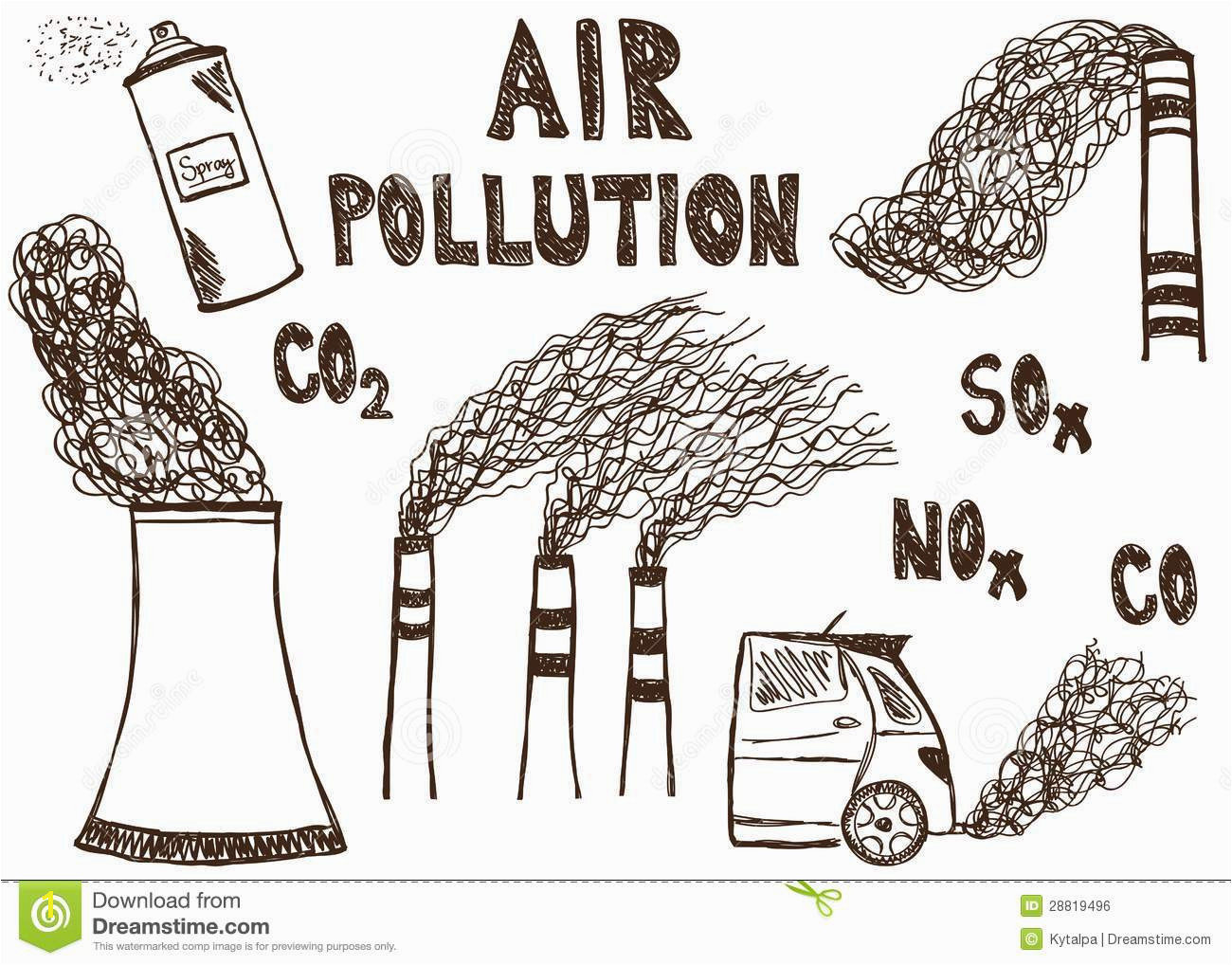 Air Pollution Coloring Pages Air Pollution Doodle Stock Illustrations – 138 Air Pollution Doodle