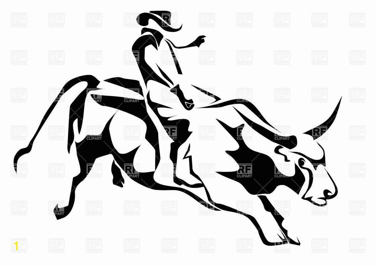 Bull riding silhouette of cowboy and bull Vector Image – Vector Artwork of People © to Zoom