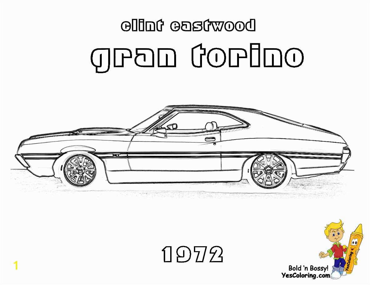 C is for Car Coloring Page Yescoloring Coloring Page Of the Gran torino Car Of Clint Eastwood