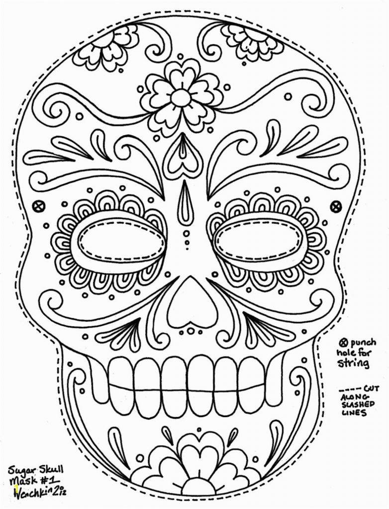 Calavera Mask Coloring Page | divyajanani.org