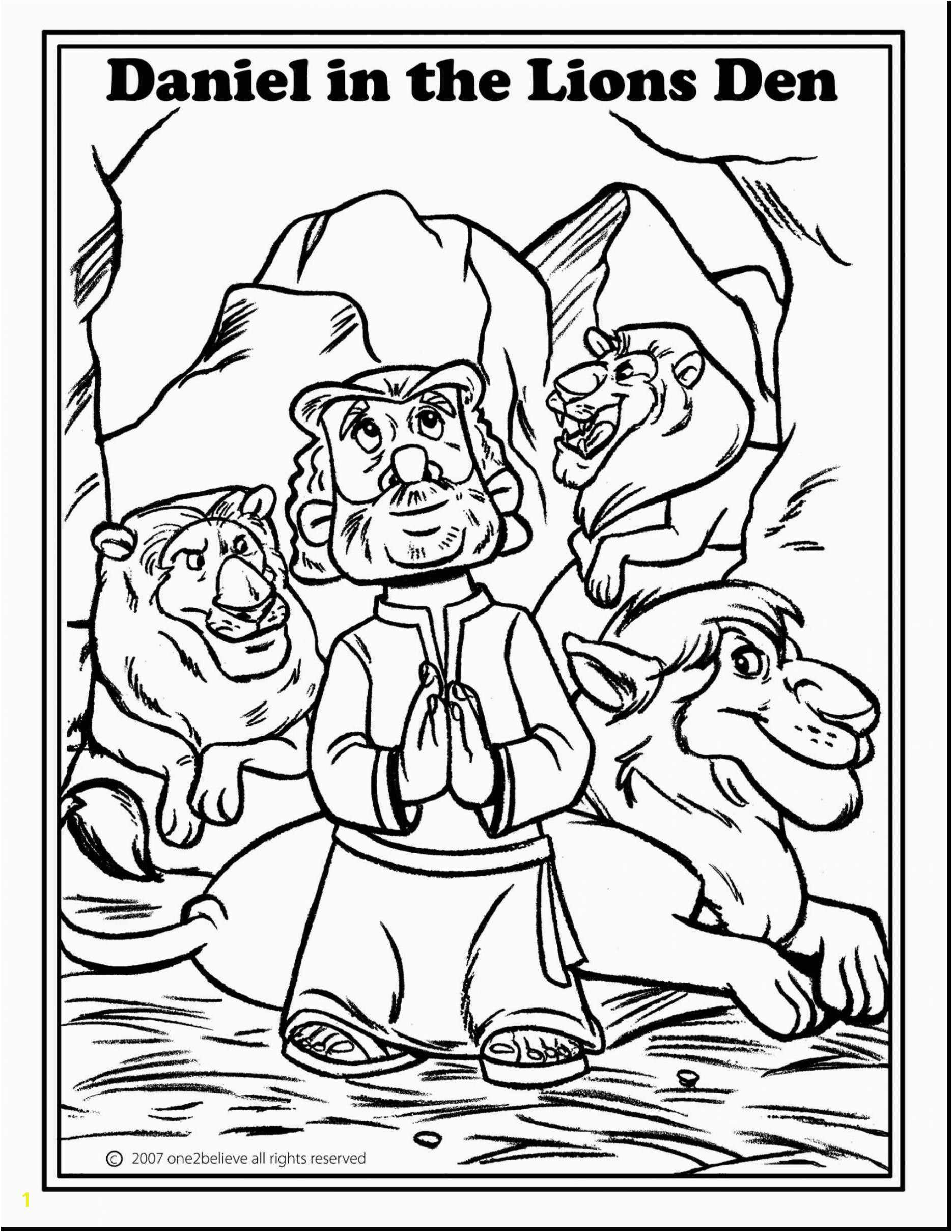 Daniel and the Lions Den Coloring Page Daniel and the Lions Den Coloring Pages