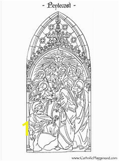 Feast of Pentecost Catholic coloring page The Holy Spirit descends on the 12 Apostles