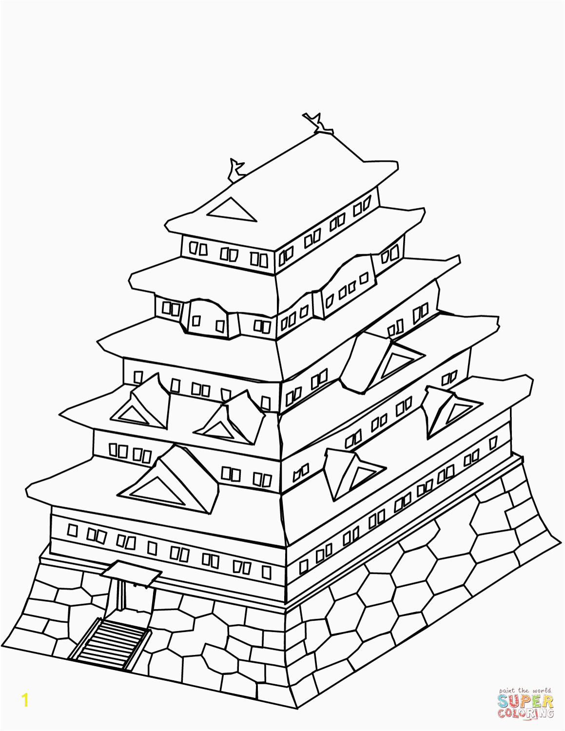 Japanese Castle Coloring Page Christmas Coloring Pages line Games