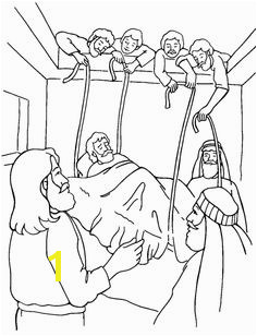 jesus heals a paralyzed man coloring page  divyajanani