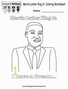 Martin Luther King Jr Coloring Worksheet Free Kindergarten Holiday Worksheet for Kids