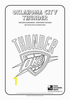 Cool Coloring Pages NBA Basketball Clubs Logos Western Conference Northwest Division Oklahoma City Thunder logo Coloring page with Oklahoma City