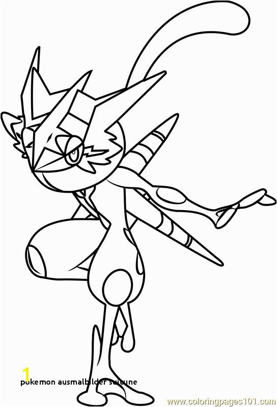 Pokemon Ausmalbilder Suicune ash Greninja Pokemon Sun and Moon Printable Coloring Page for Kids