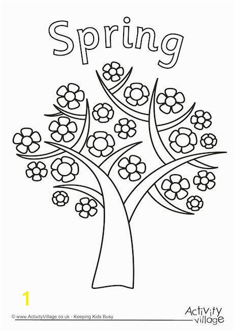 Spring tree colouring page