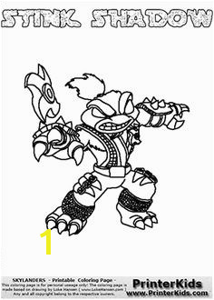 Skylanders Swap Force STINK SHADOW Coloring Page 3 Thick Line