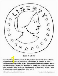 December Worksheets and Coloring Pages Susan B Anthony Coloring Page