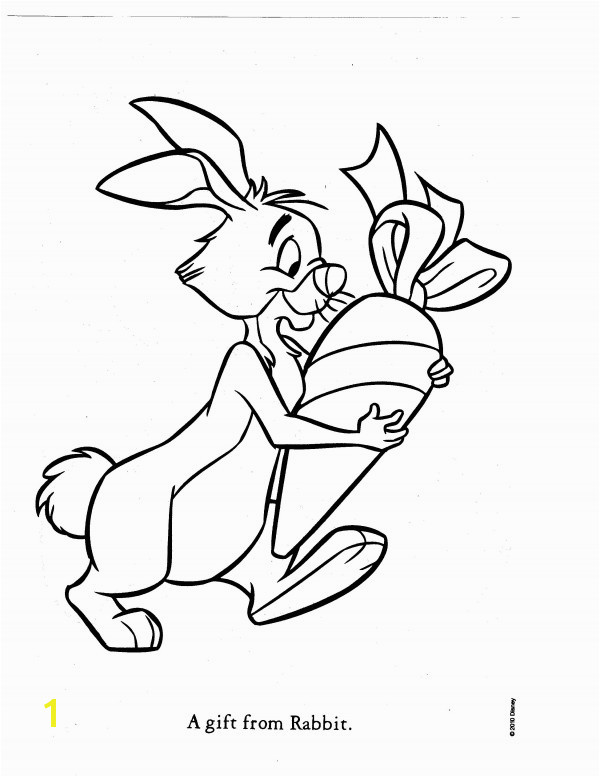 rabbit coloring page easy the book of pooh