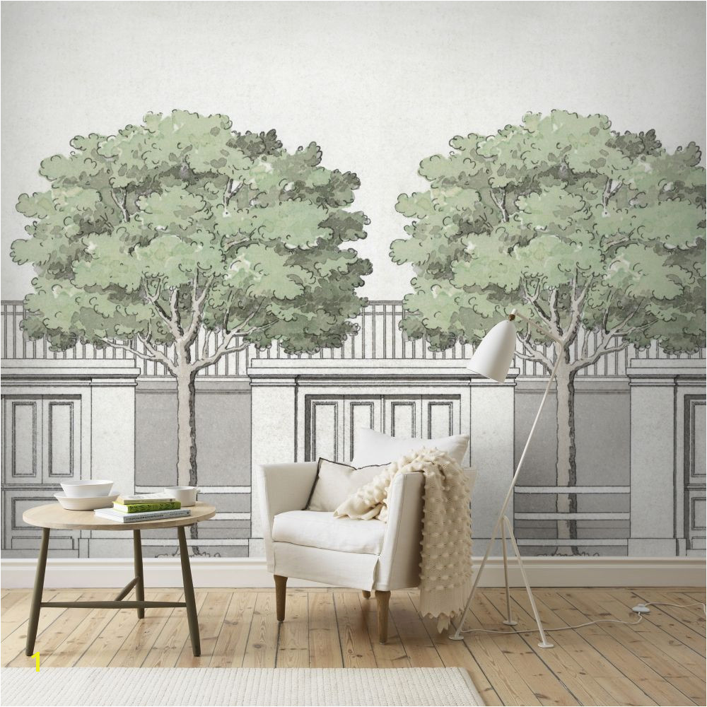 18th Century Wallpaper Murals This Wallpaper Mural Design is Inspired by An Architectural Drawing
