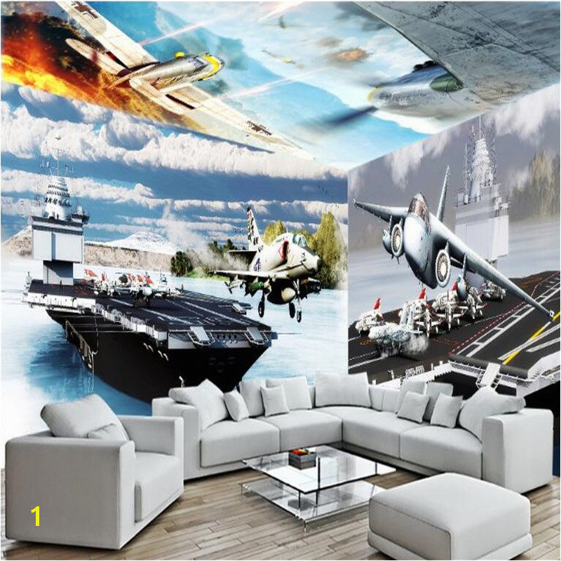 beibehang Fighter aircraft carrier 3d large wall mural HD TV backdrop custom silk photo wall paper 3d wall murals wallpaper roll