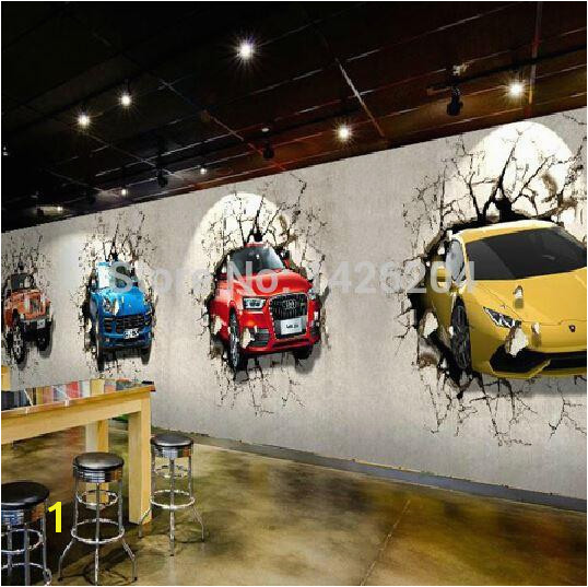 Great Wall Custom 3d Car Broken Wall Mural Wallpaper fice Personality Restaurant And Bar TV Background Wall Murals Hd A Wallpapers Hd Free Wallpaper