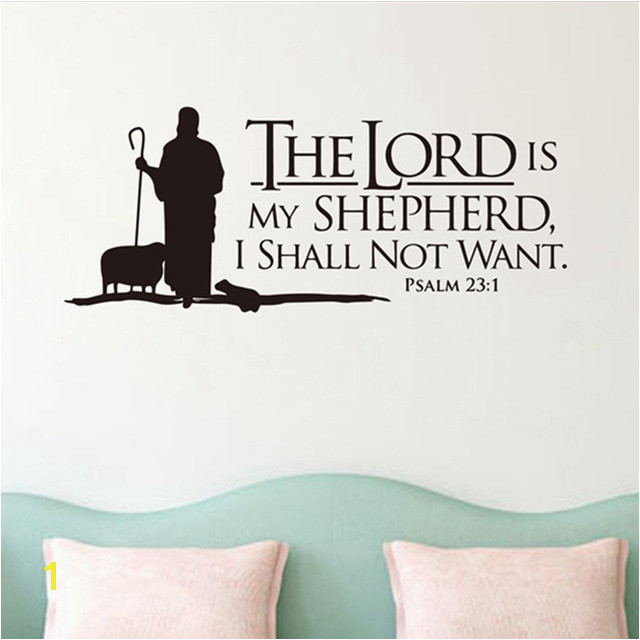 Biblical Murals Psalms 23 the Lord is My Shepherd Wall Lettering Mural Vinyl Decals