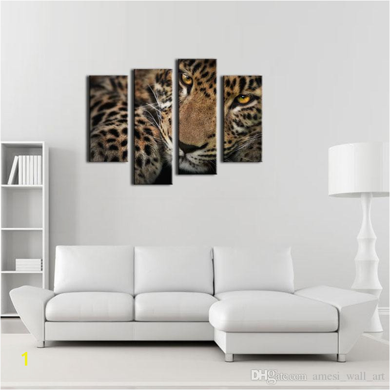 Cheetah Print Wall Murals Großhandel 4 Panel Wand Kunst Malerei Fleck Leopard Drucke Auf