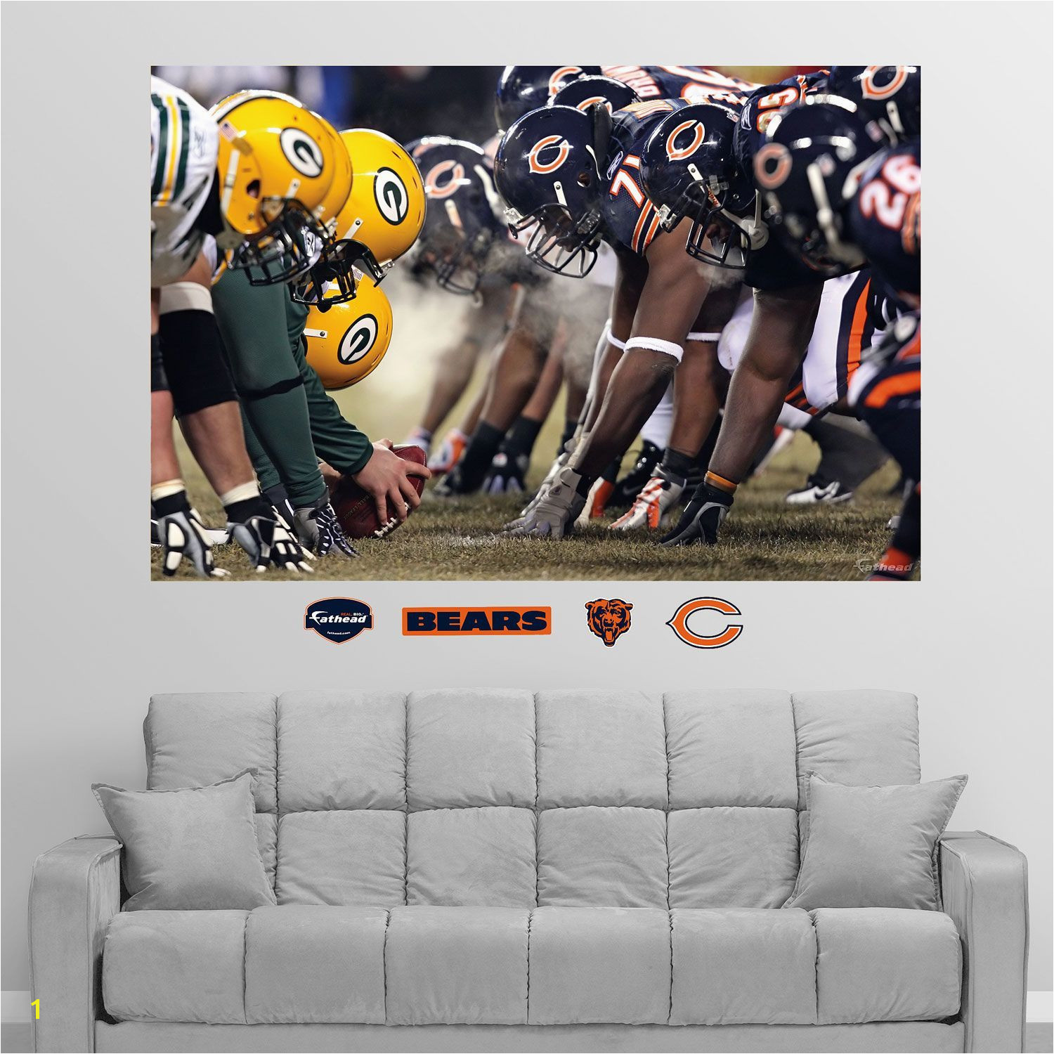 Chicago Bears Wall Mural Fathead Chicago Green Bay Line Of Scrimmage Wall Graphic In 2019
