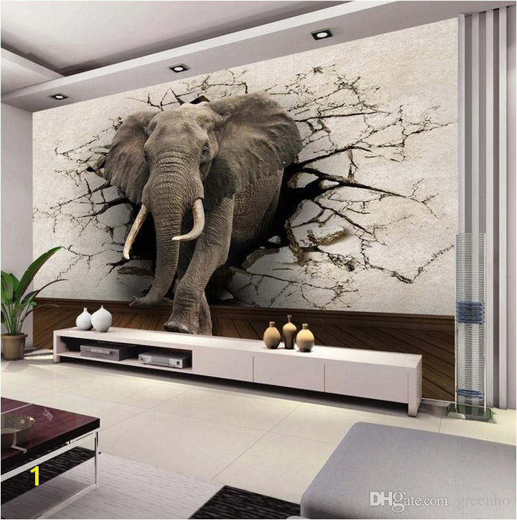 Custom Wall Murals Uk Custom 3d Elephant Wall Mural Personalized Giant Wallpaper