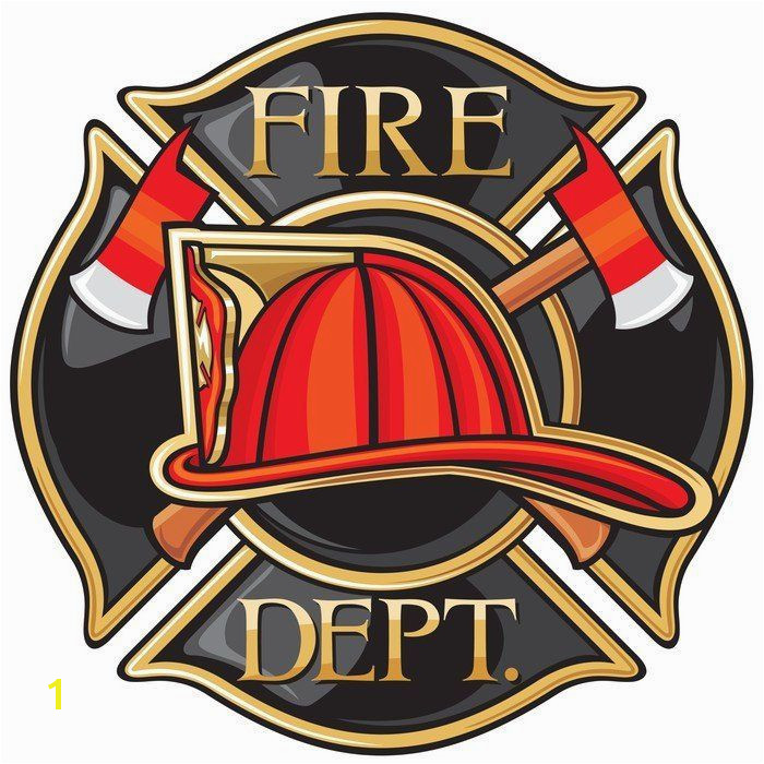 Fire Station Wall Mural Fire Department or Firefighters Maltese Cross Symbol Vinyl Wall