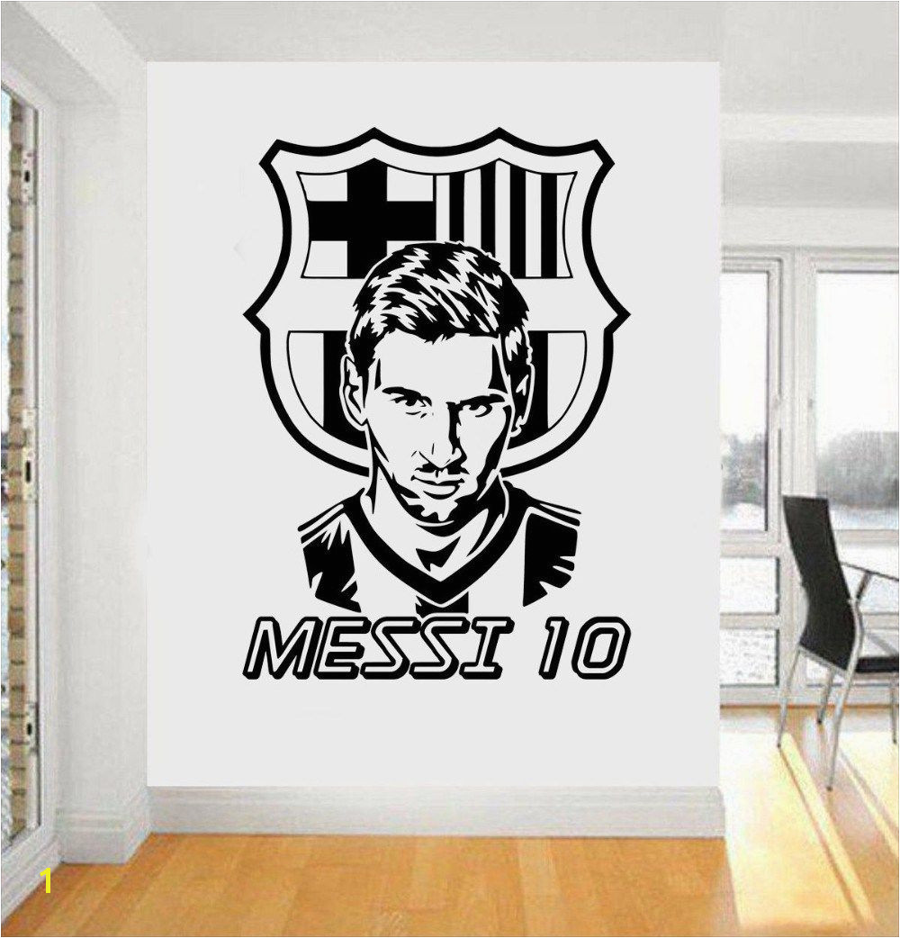 Football Wall Murals for Kids Barcelona Fc Messi Football Club Wall Art Sticker