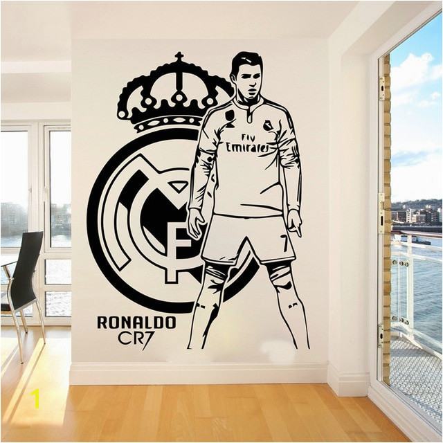 Football Wall Murals for Kids Cristiano Ronaldo Football Players Wall Sticker Kids Room Bedroom