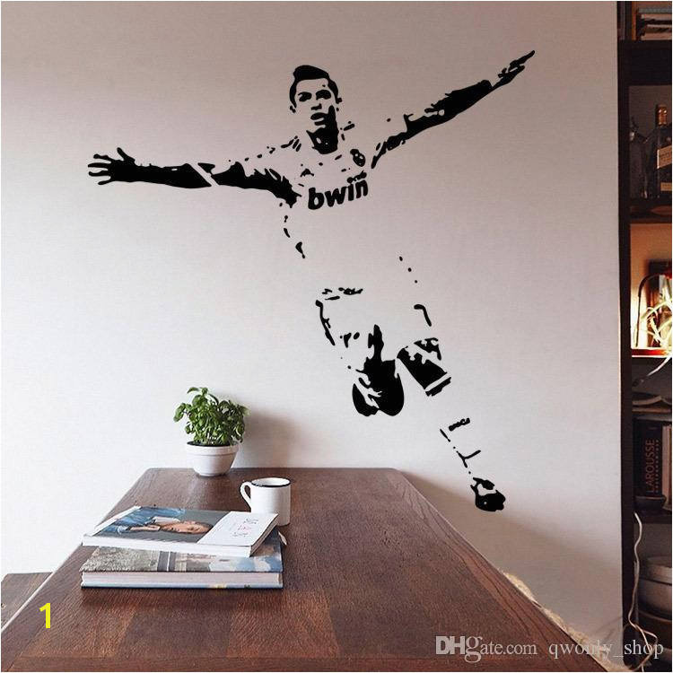 Football Wall Murals for Kids New Vinyl Removable Pvc Art Mural Football Cristiano Ronaldo Wall