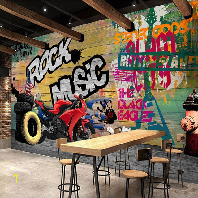 Custom Wallpaper Murals Modern Graffiti Art Motorcycle Background Decorative Wall Painting Prints Wallpaper Living Room Sofa