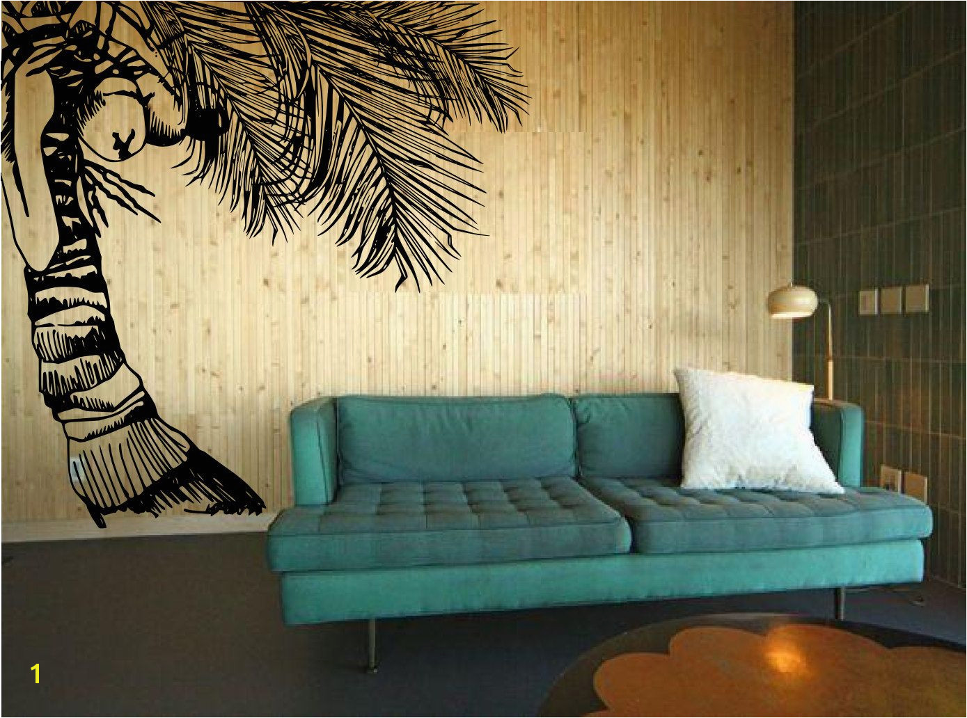 Hawaiian Wall Murals Coco Crazy Tall Tropical Hawaiian Coconut Tree with Fawns
