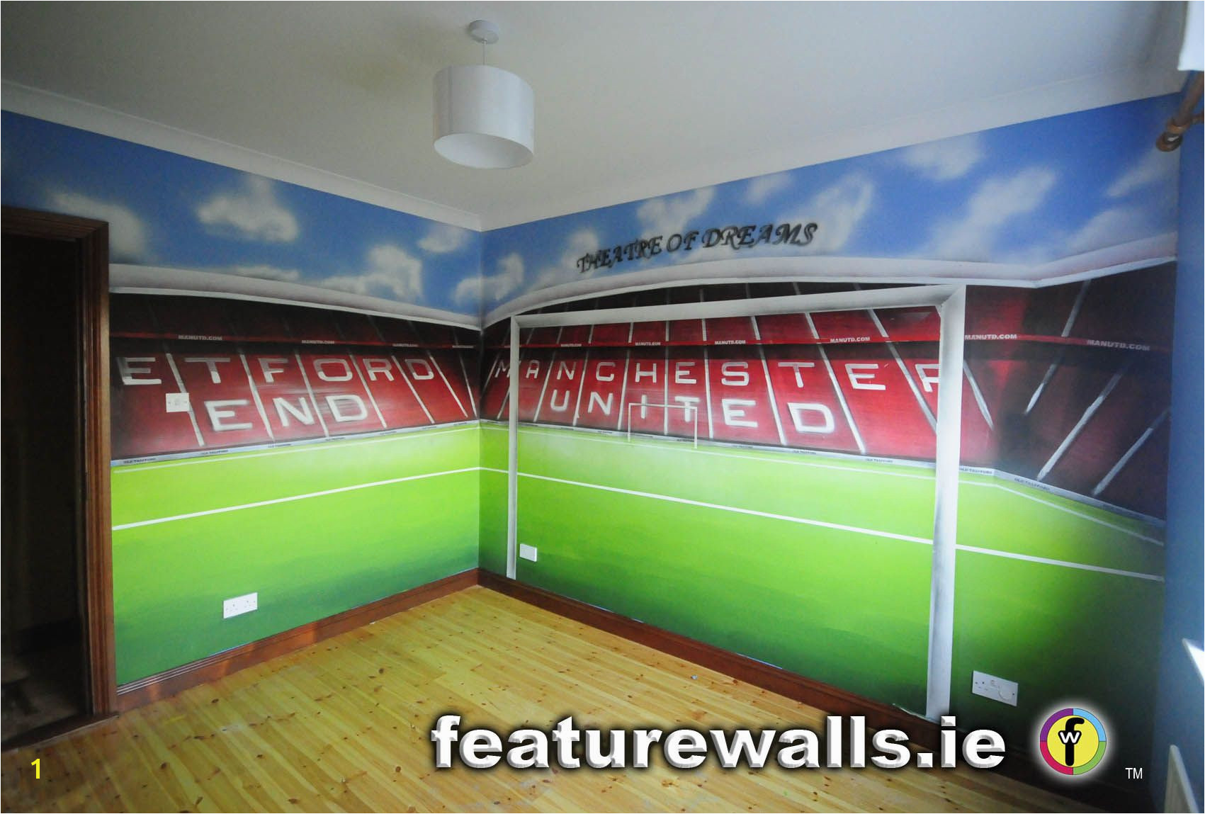 Manchester United Wall Mural Hand Painted Manchester United Old Trafford Kids Room Mural by