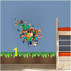 Minecraft Character 3D Wall Decal Mural Minecraft Bedroom Decal Video Game Wall Decal Murals