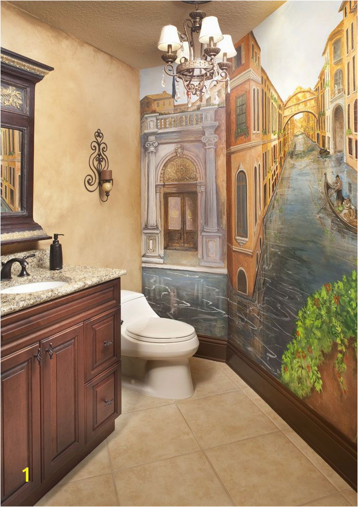 Murals for Bathrooms Powder Bath with Venetian Mural